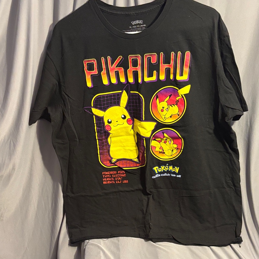 Pikachu Black Adult T-Shirt